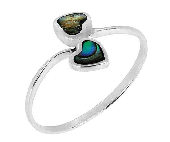 Anel corações abalone
