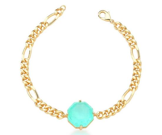 Pulseira elos pedra turmalina