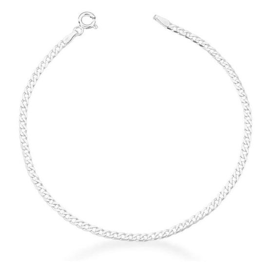 Pulseira malha groumet fina Prata 925