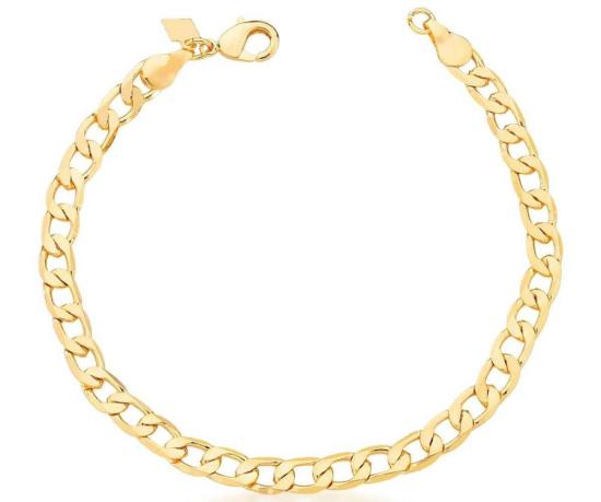 Pulseira elos groumet média Banhada a ouro