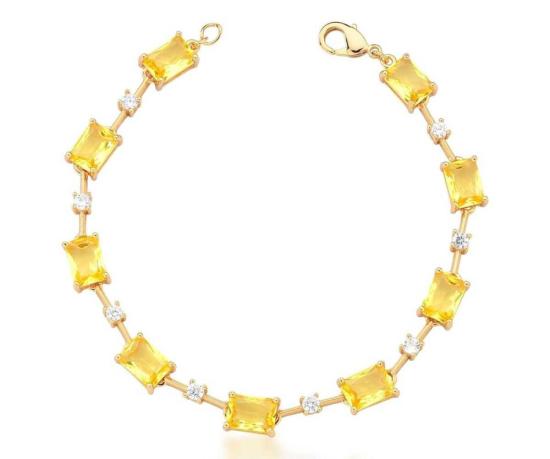 Pulseira cravejada Pedras Citrino e zircônias