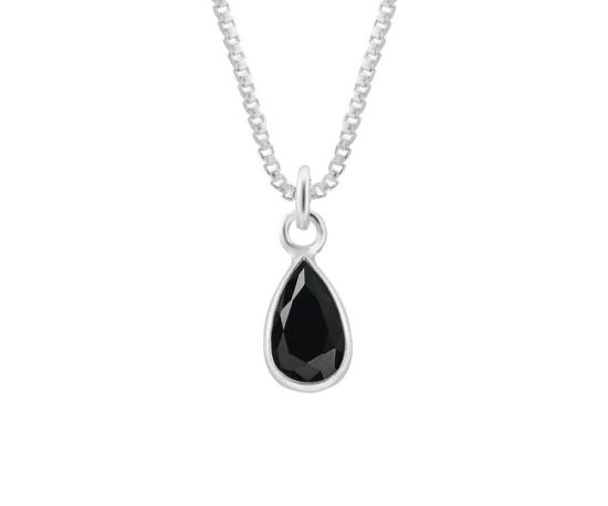 Colar gota negra ponto de luz