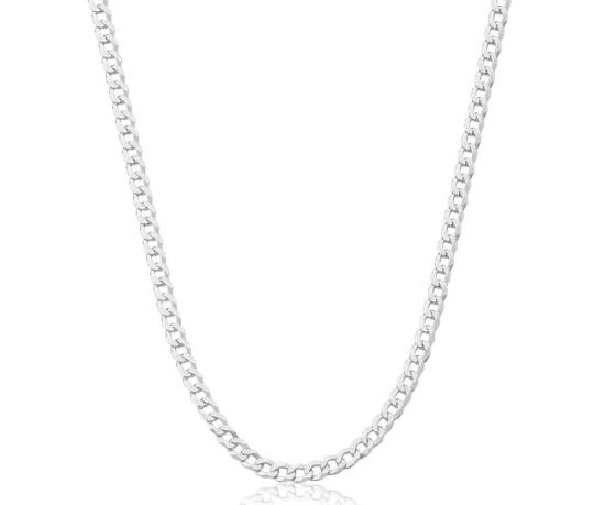 Corrente malha groumet grossa masculina Prata 925